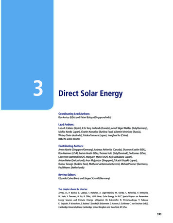Direct Solar Energy - IPCC