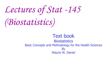 Lectures Of Stat -145 (Biostatistics)