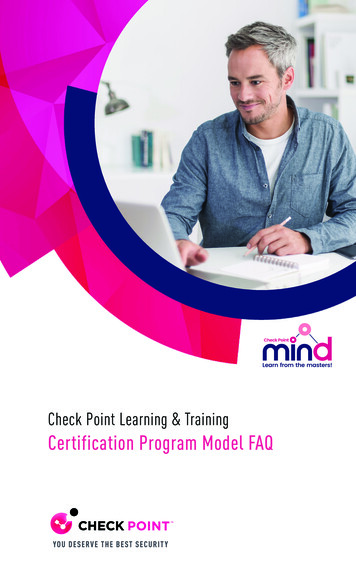 New Certification Program Model FAQ - Check Point Software