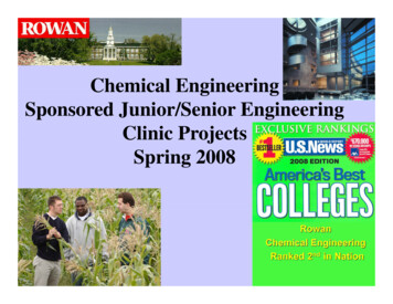 Chemical Engggineering Sponsored Junior/Senior Engineering Clinic .