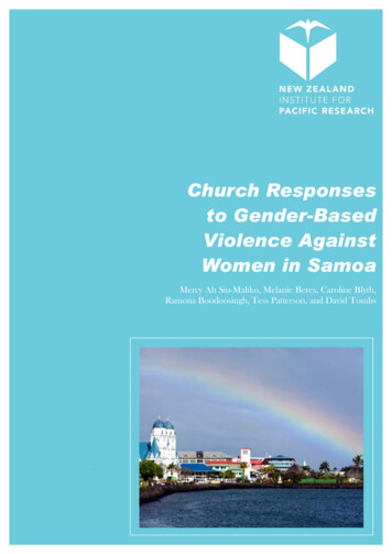 Church Responses To Gender-Based Violence Against Women In Samoa