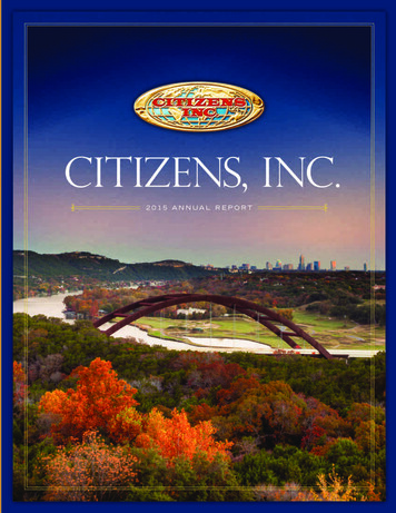 FORM 10-K REPORT & CORPORATE GOVERNANCE INFORMATION . - Citizen's Inc