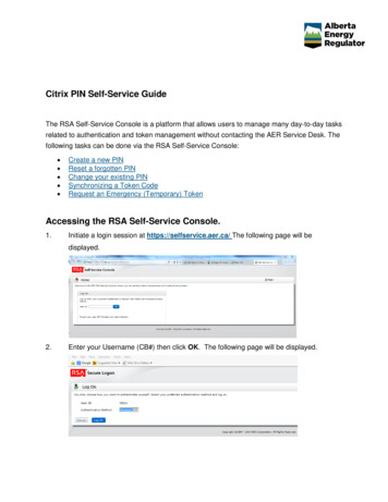 Citrix PIN Self-Service Guide