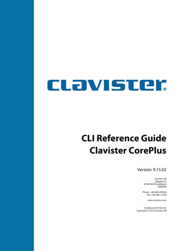 CLI Reference Guide Clavister CorePlus - Dreamland