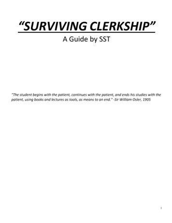 SST Clerkship Survival Guide Draft - Omsa.ca