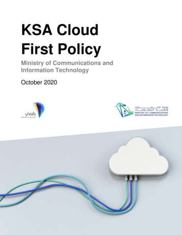 KSA Cloud First Policy - MCIT