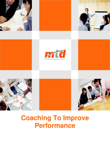 Coaching To Improve Performance - MTD Sales Training