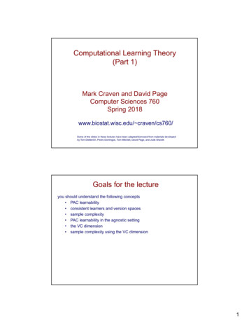 Computational Learning Theory (Part 1)