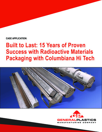 CASE APPLICATION: Built To Last: 15 Years Of Proven .