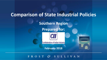 Comparison Of State Industrial Policies - Frost & Sullivan