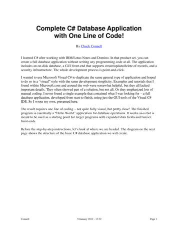Complete C# Database Application With One Line Of . - 