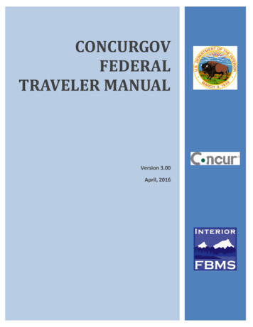 CONCURGOV FEDERAL TRAVELER MANUAL - U.S. 