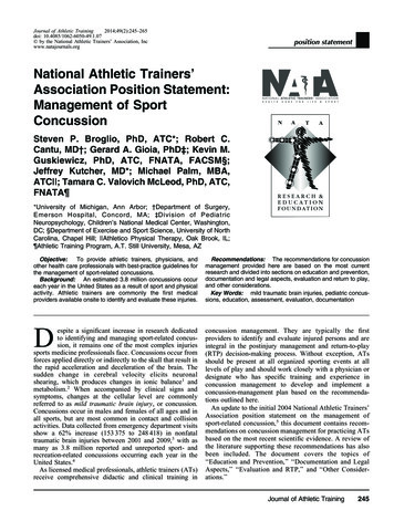 Concussion Management Position Statement - NATA