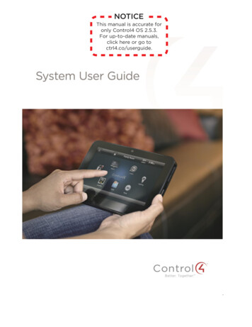 System User Guide - Control4