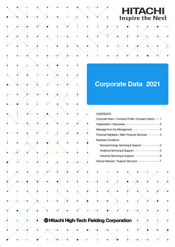 Corporate Data 2021 - Hitachi High-Tech Group