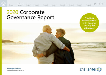 Corporate Governance Report 2020 - Challenger