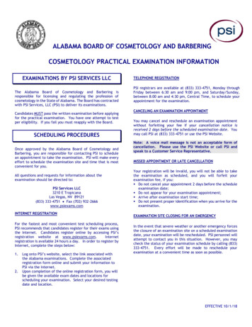 ALABAMA BOARD OF COSMETOLOGY AND BARBERING 