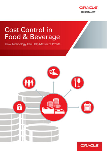 Cost Control In Food & Beverage - Oracle
