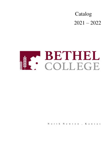 Catalog 2021 2022 - Bethel College