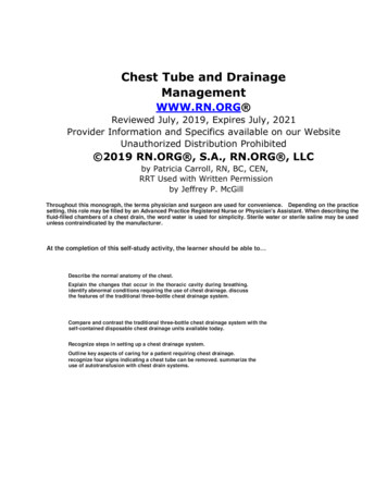 Chest Tube And Drainage Management - - RN 