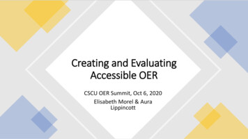 Creating And Evaluating Accessible OER - Ct