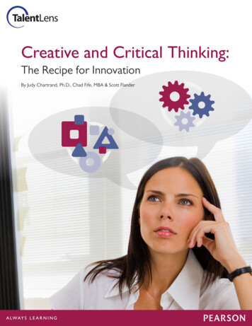 Creative And Critical Thinking - TalentLens 