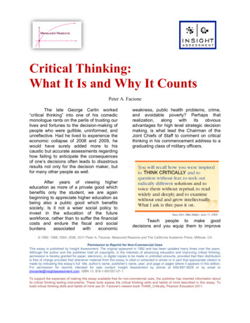 Critical Thinking: What It Is And Why It Counts - UWA