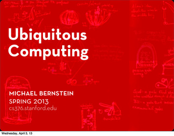 Ubiquitous Computing - Stanford University