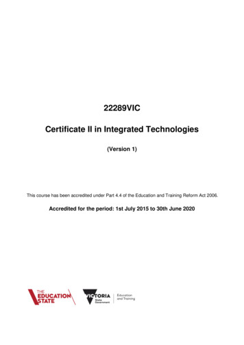 22289VIC Certificate II In Integrated Technologies