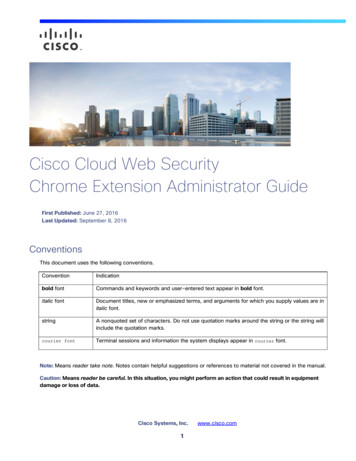 Cisco Cloud Web Security Chrome Extension Administrator Guide