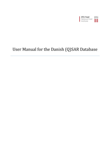 User Manual For The Danish (Q)SAR Database - DTU
