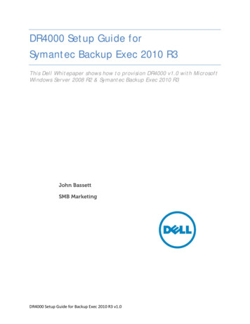 Symantec Backup Exec - DR4000 Setup Guide For Symantec .