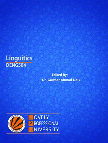 Linguitics - LPU Distance Education (LPUDE)