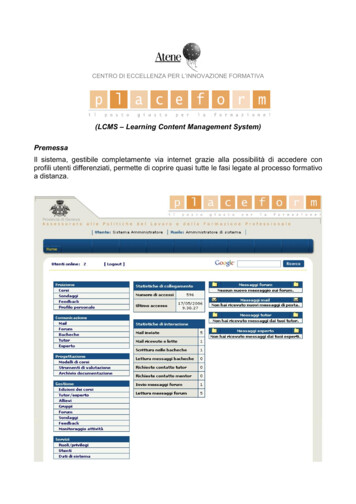 (LCMS - Learning Content Management System) Premessa