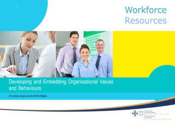 Developing And Embedding Organisational Values And Behaviours