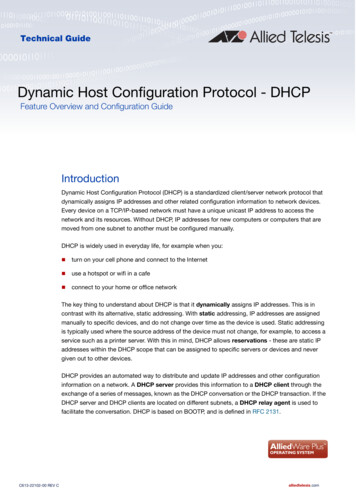 Dynamic Host Configuration Protocol - DHCP - Allied Telesis