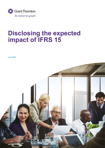 Disclosing The Expected Impact Of IFRS 15