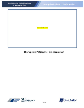 Disruptive Patient 1: De-Escalation - Veterans Affairs