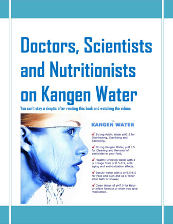 Doctors, Scientists And Nutritionists On Kangen Water