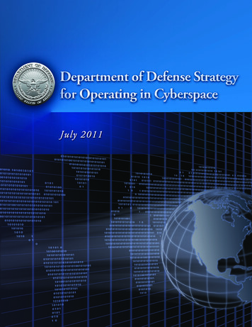 DoD Strategy For Operating In Cyberspace - NIST