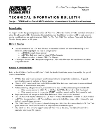 TECHNICAL INFORMATION BULLETIN - DishRetailer