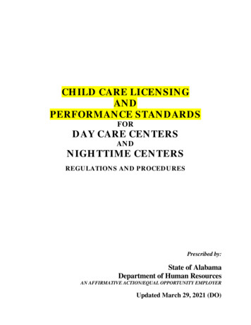 CHILD CARE LICENSING AND PERFORMANCE 