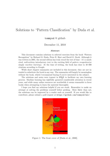 Pattern Classi Cation By Duda Et Al. - Tommy Odland