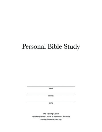 Personal Bible Study - Framework