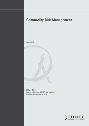 Commodity Risk Management - EDHEC Business School