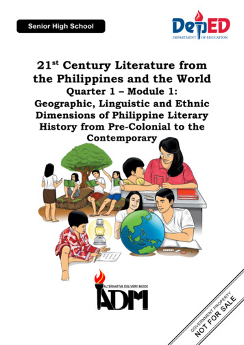 Quarter 1 Module 1: Geographic, Linguistic And Ethnic .