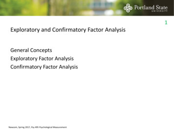 Exploratory And Confirmatory Factor Analysis