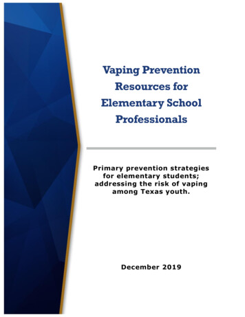Vaping Prevention Resources For Elementary School Professionals