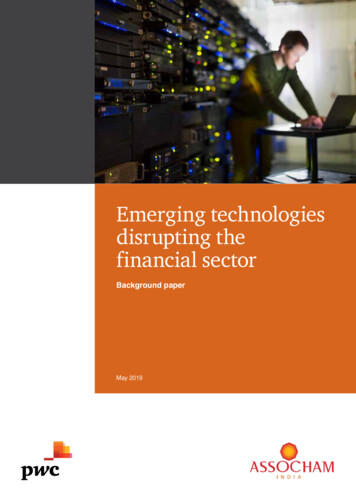 Emerging Technologies Disrupting The Financial Sector - Pwc