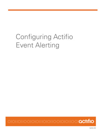 Configuring Actifio Event Alerting